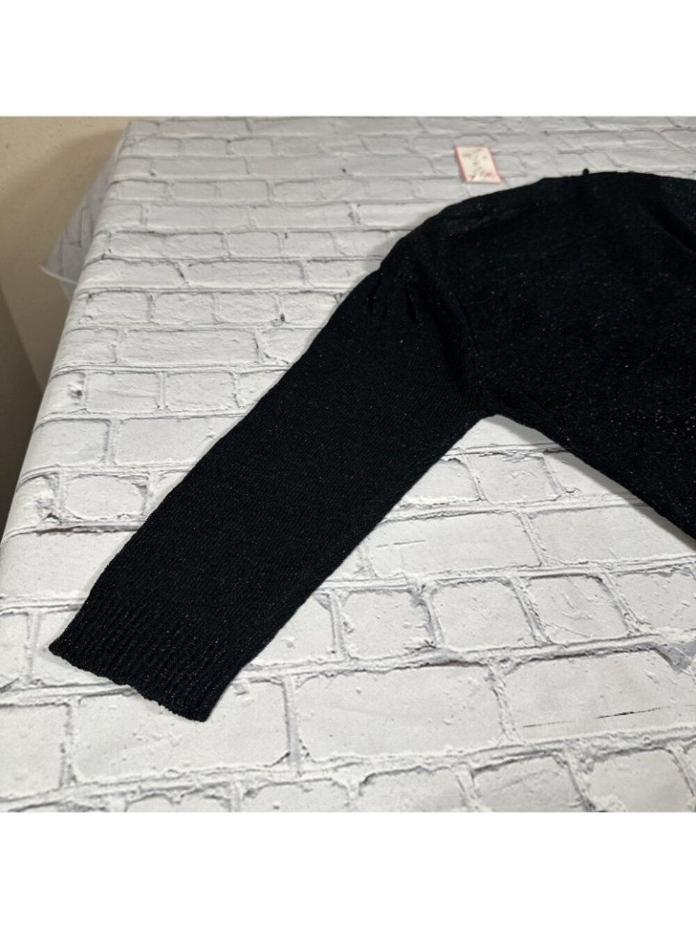 Black Sparkle Glitter Beaded Cardigan Joy Joy Brand Women’s Size Medium NEW - Picture 5 of 16